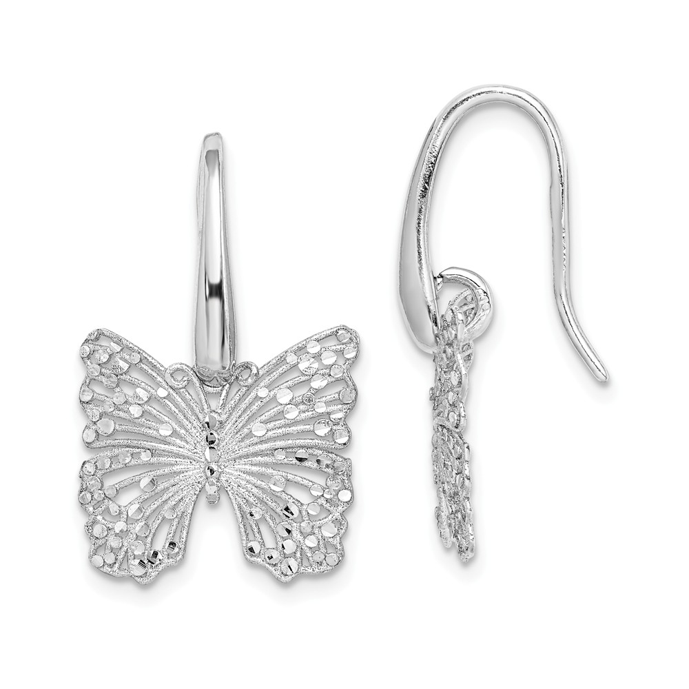 FB Jewels Solid Leslies 14K White Gold Hoop Earrings 